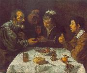 VELAZQUEZ, Diego Rodriguez de Silva y Peasants at the Table (El Almuerzo) r China oil painting reproduction